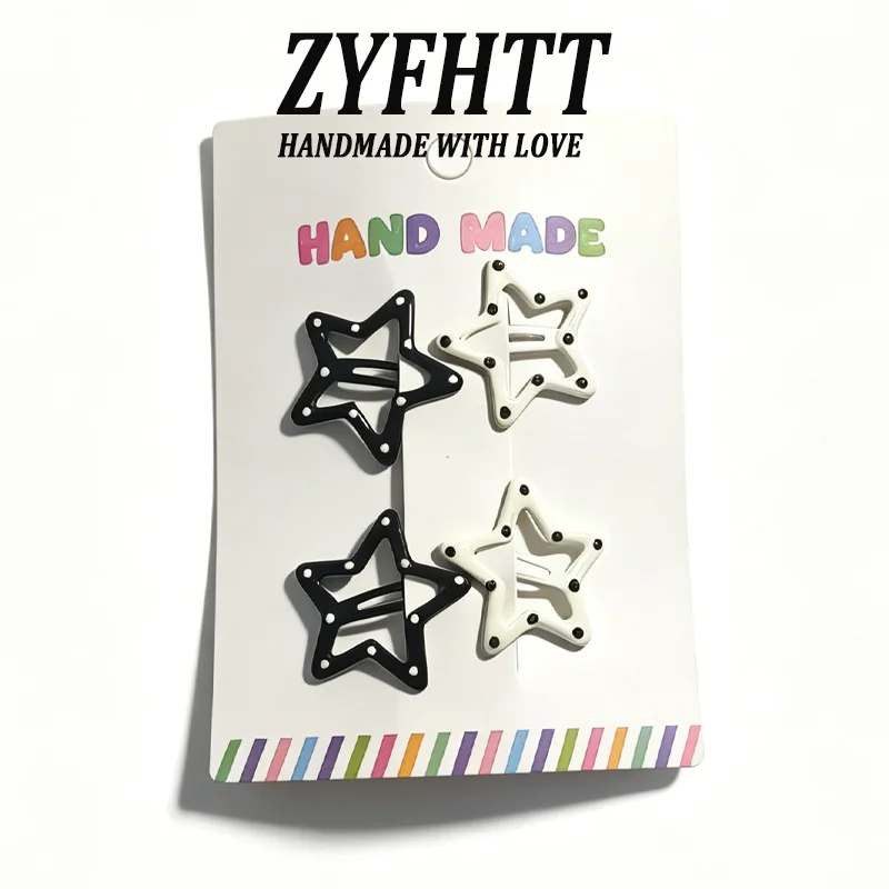 4/20 Stück ZYFHTT Einfaches Polka-Dot-Stern-Haarspangen-Set für Frauen, vielseitige Seitenklammer, modische Mädchen-BB-Clip-Haarnadel, Haaraccessoires – Detail 6