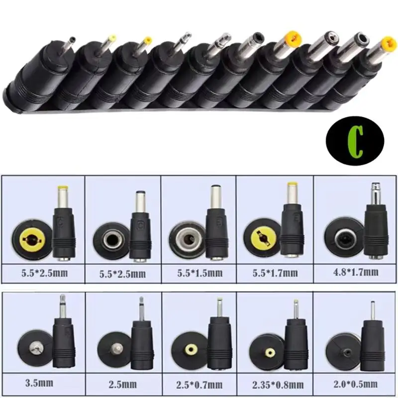 203b Typec Power-Boost Line 2.1x5,5 мм Адаптер преобразователя кабель 5.5x2,1 мм 4,5x3,0 мм 34PCS Прогности