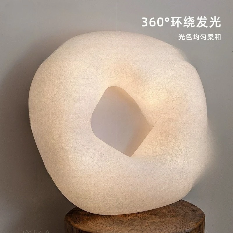 Wabi Sabi Silk Ceiling Light Cream Style LED Flush Mount Lamp With 3 Color Changing For Bedroom Living Room Home Decor