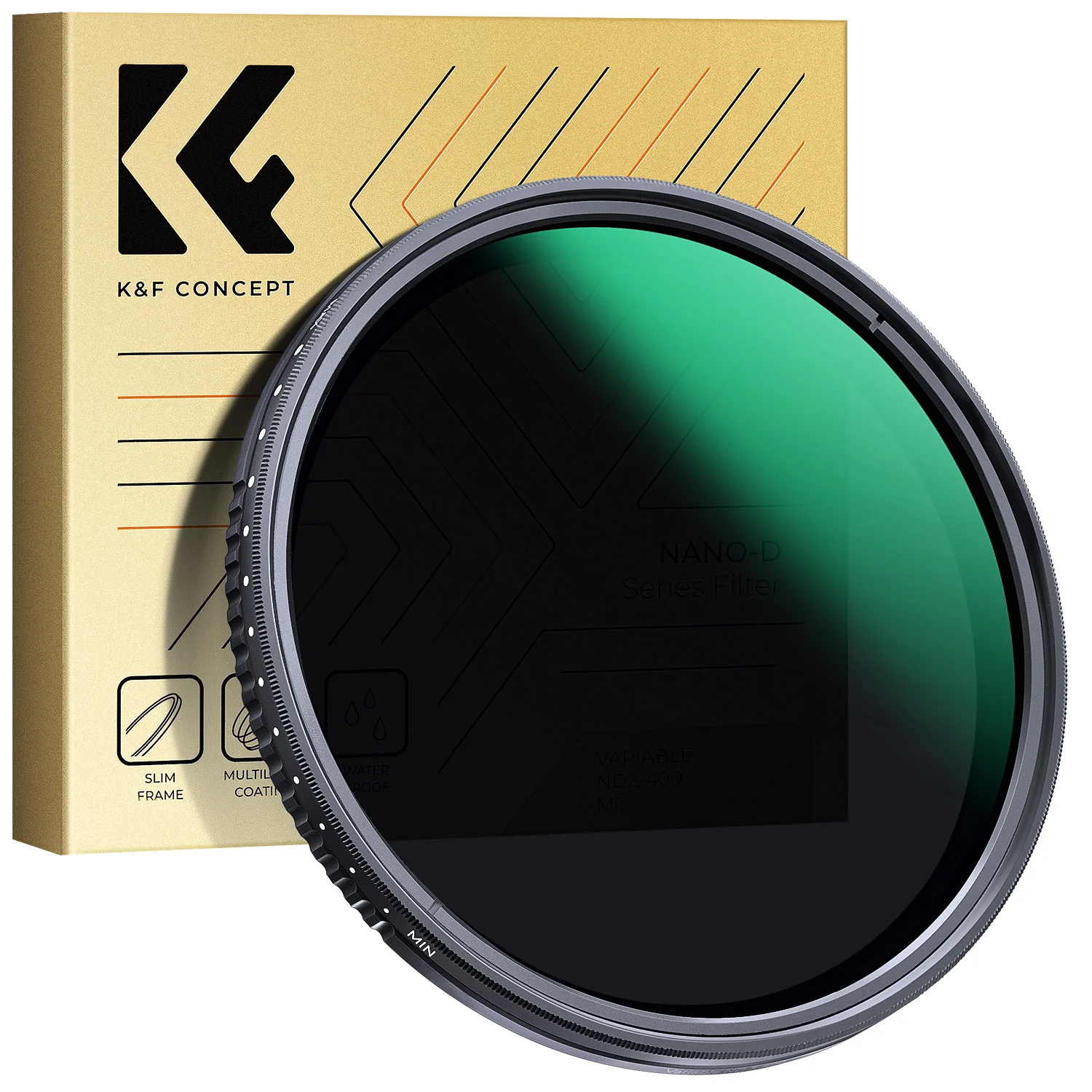 K&F Concept 67mm Variable ND Filter 77mm 82mm ND2 ND400 Neutral Density NANO-D Series 49mm 52mm 55mm 58mm 62mm 72mm