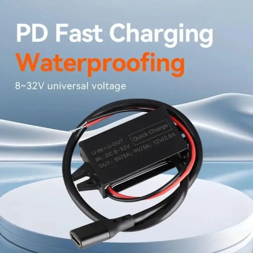 Professional 12-24V 30W Step Down DC Converter Fast Charging Type-C Power Supply Module Universal Buck Module Motorcycles