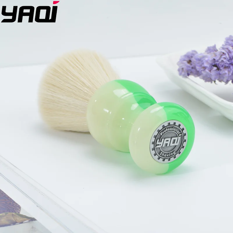 2026 YAQI JANUS BIFRONS 24mm Synthetic Cashmere Knot Mens Shaving Brush With Dark Seen Handle