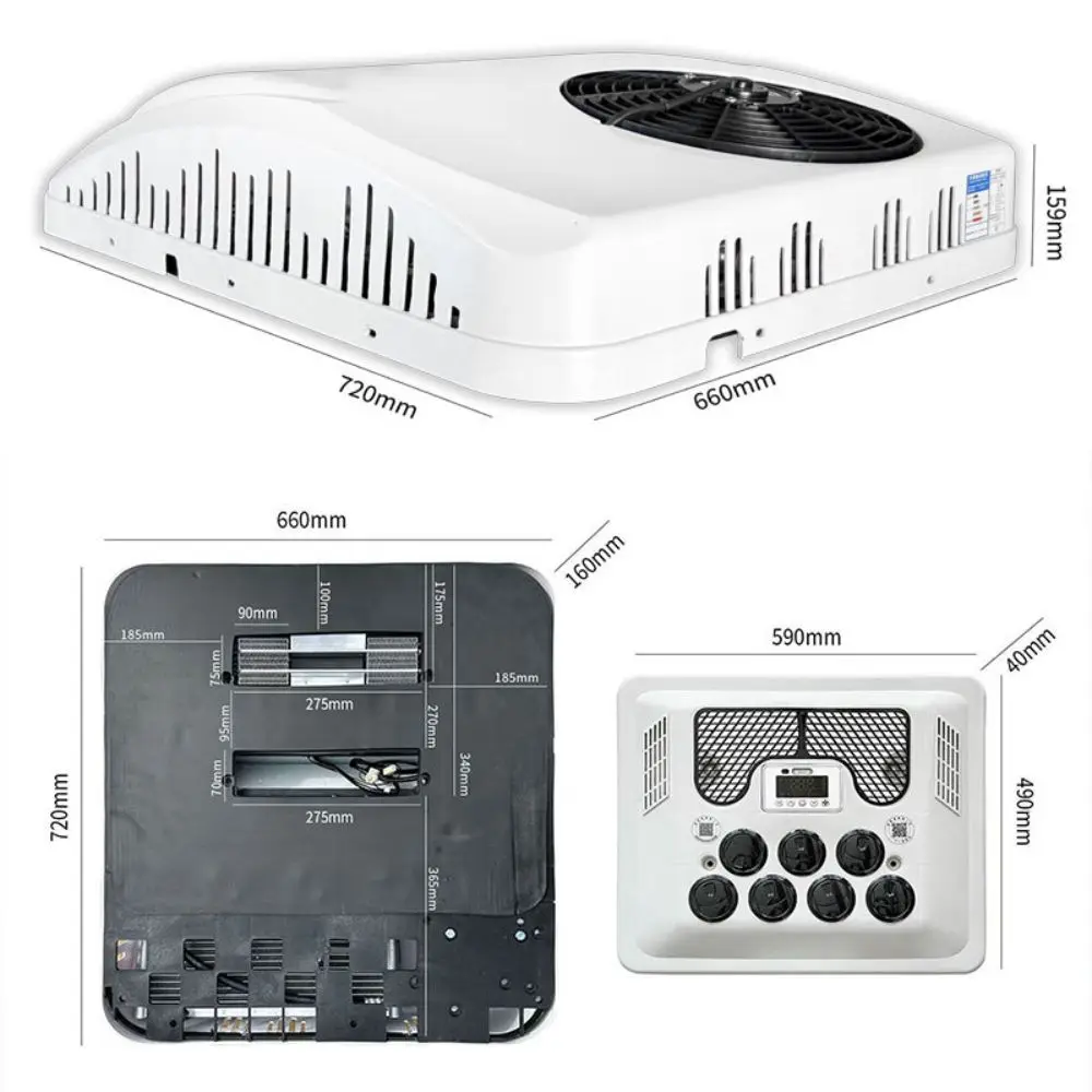 Electric Heating and Cooling 12V 24V TRYLEN/OEM C-LN100H Car Truck Van Rooftop RV Tractor Cabin Air Conditioner view 4