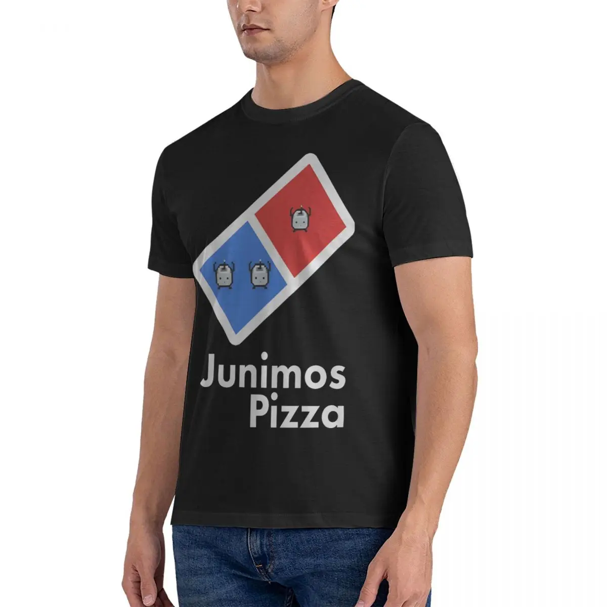 Junimos Pizza Men T Shirt Stardew Valley Joja Creative Tee Shirt Short Sleeve O Neck T-Shirt Cotton Birthday Gift Clothing