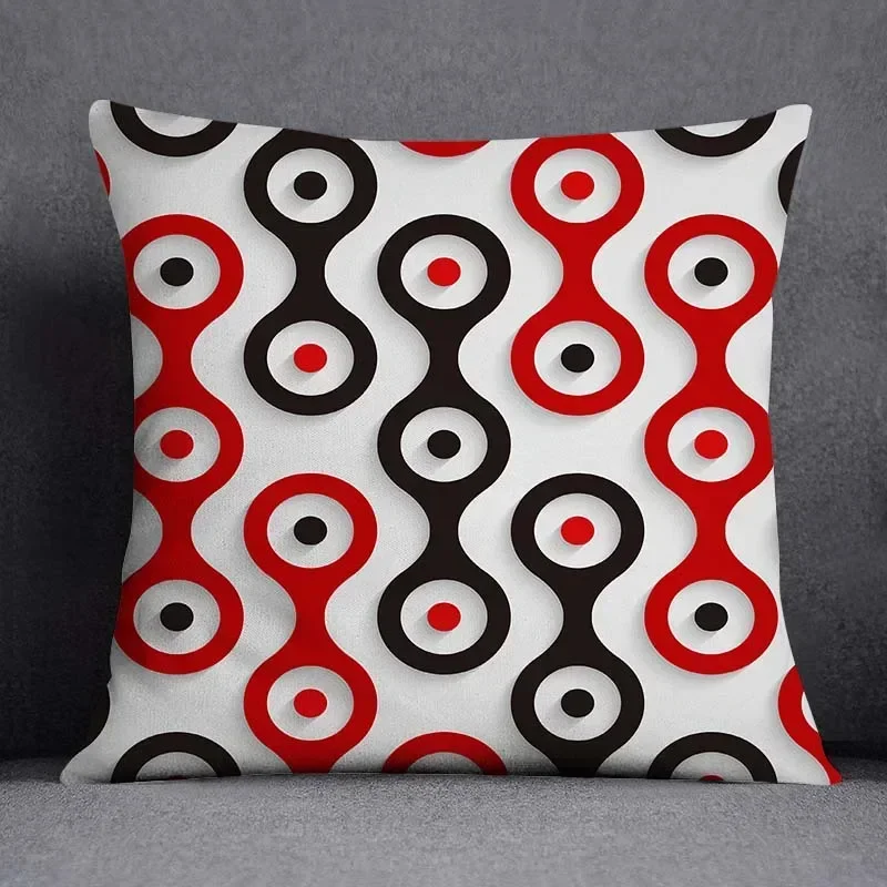 Red geometric pattern decorative pillowcase Fashion Sofa Chair Car cushion cover Bedroom Room Home decor Embrace