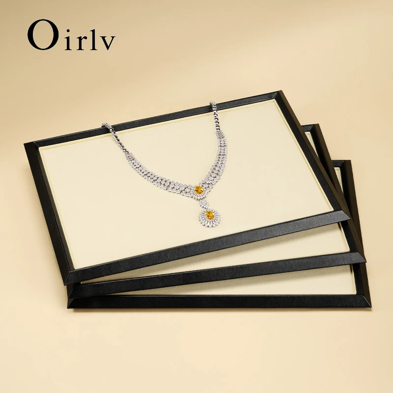 

Кожаный лоток для украшений Oirlv: органайзер для ювелирных изделий, подставка для ожерелий, часов, колец, браслетов, новый реквизит для демонстрации украшений