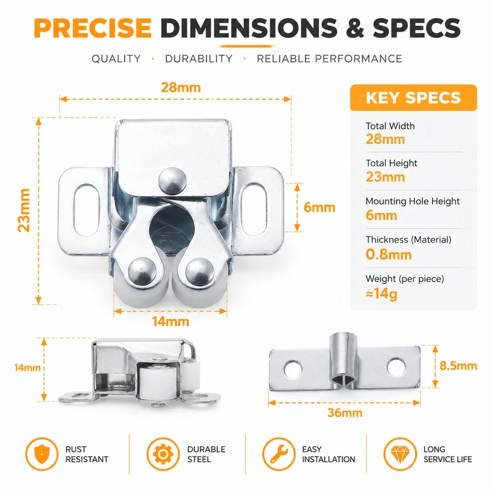 Touch Latch Cabinet Door Magnetic Catch Push Open Self Closing Hardware for Kitchen Cupboards Wardrobes Dressers