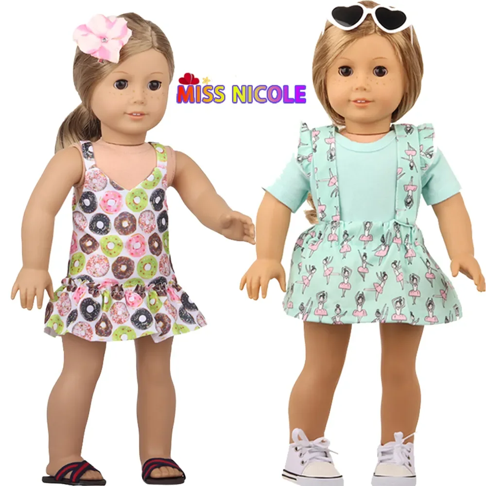 18 Inch American Doll Grl's Fashion Dress Clothes Doughnut Ballet Dancer Suspender Skirt Doll Clothes For 43cm Baby New Born Toy