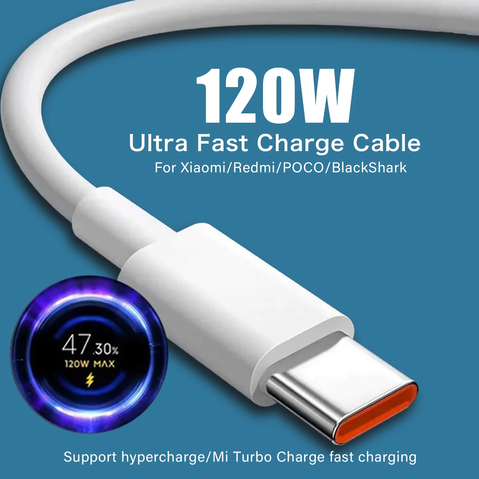 

Кабель для быстрой зарядки USB 120 Вт для Xiaomi 15 14 12 Flip Fold3, шнур Type-C 6А для POCO F8 M7 X5 C85 Redmi Note 15c Note 14 13T Pro