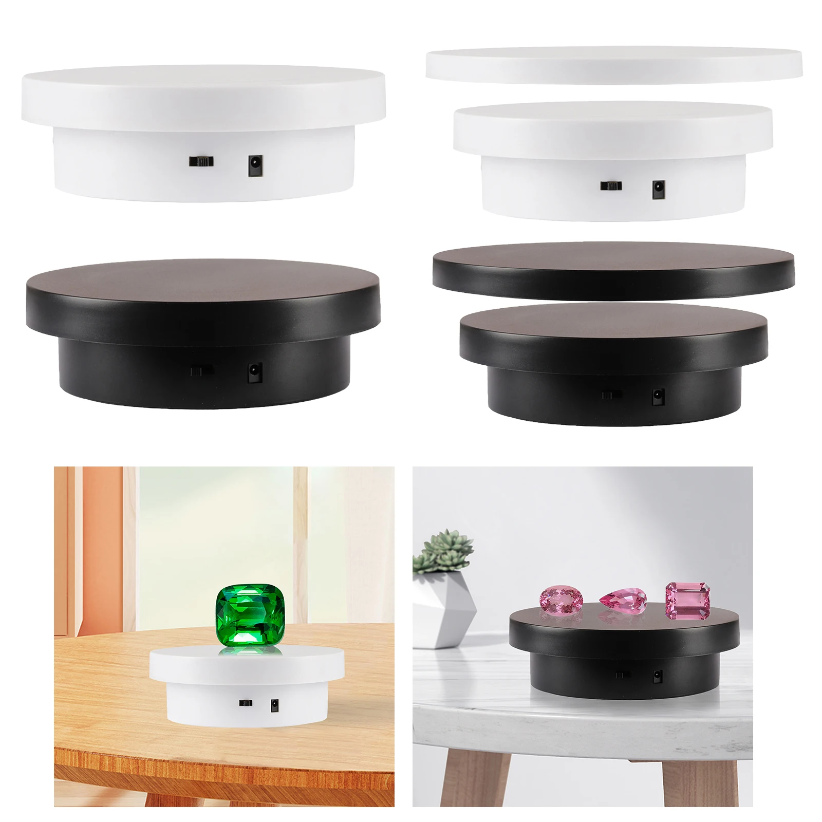 360 Rotating Display Stand Electric Motorized Jewelry Model Holder USB Rechargeable Turntable for Watch Jewelry Photography