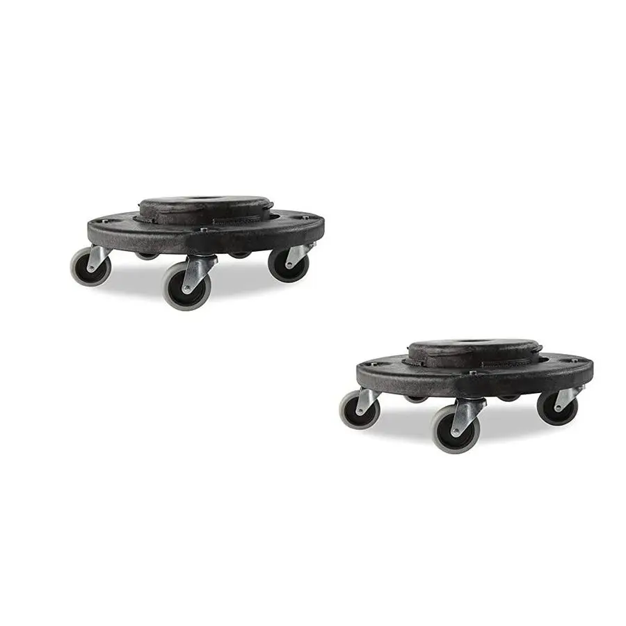 

Brute Twist on Off Round Dolly, Black, Use with BRUTE Trash Can, Pack of 2
