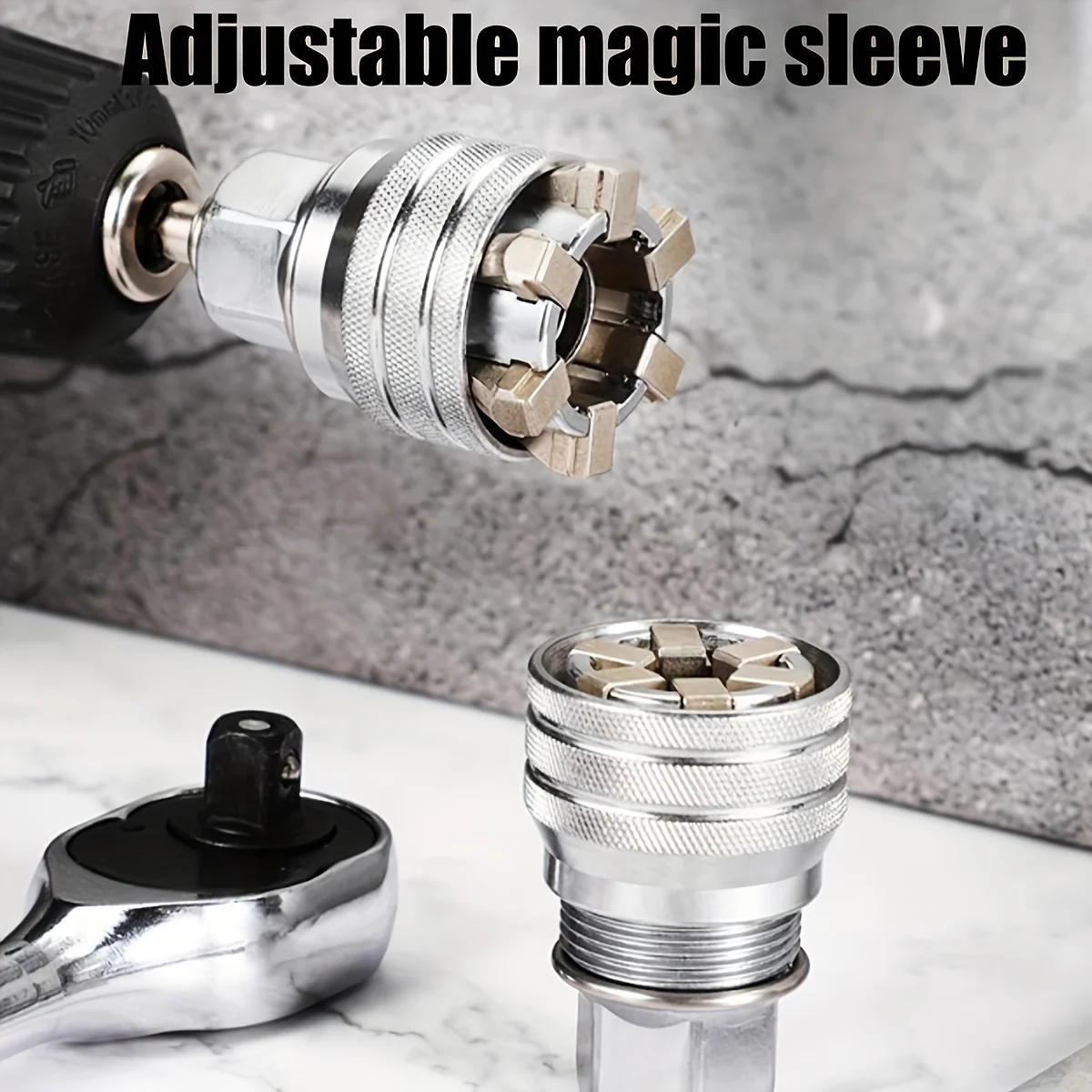 العالمي متعدد الوظائف وجع المقبس كم محول ل 3/8 "محرك وجع ، 10-19 مللي متر قابل للتعديل محول مأخذ التوصيل وجع