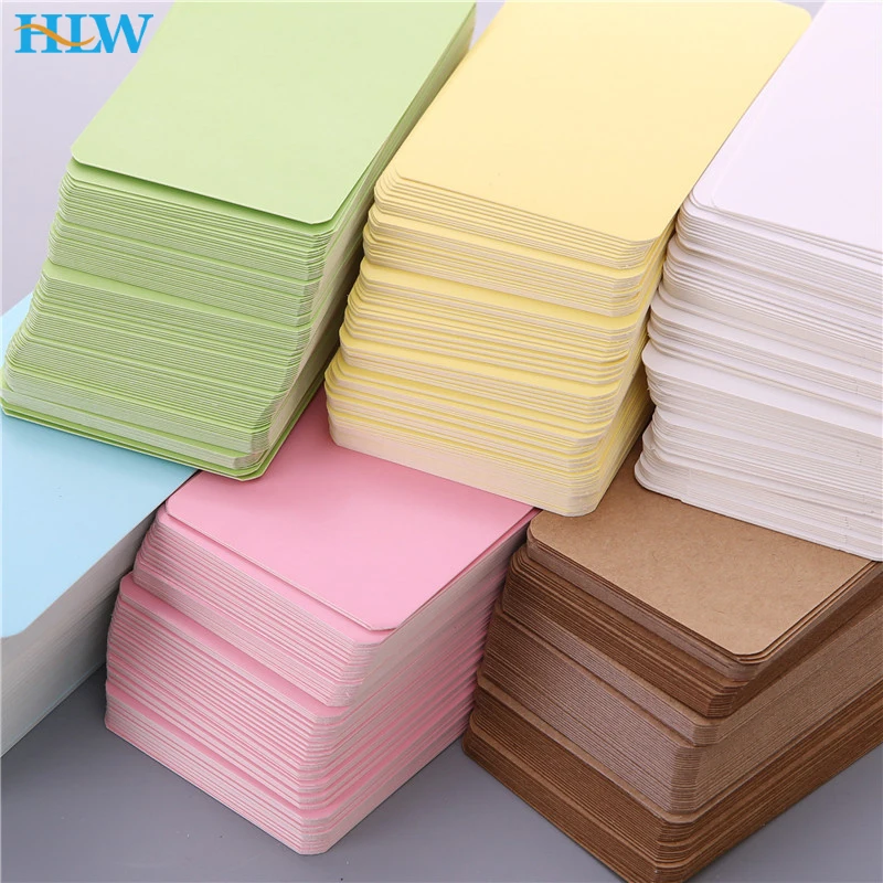 100pcs/box Kraft Paper Card Color Blank Business Card Message Thank You Card Writing Card Label Bookmark Learning Card