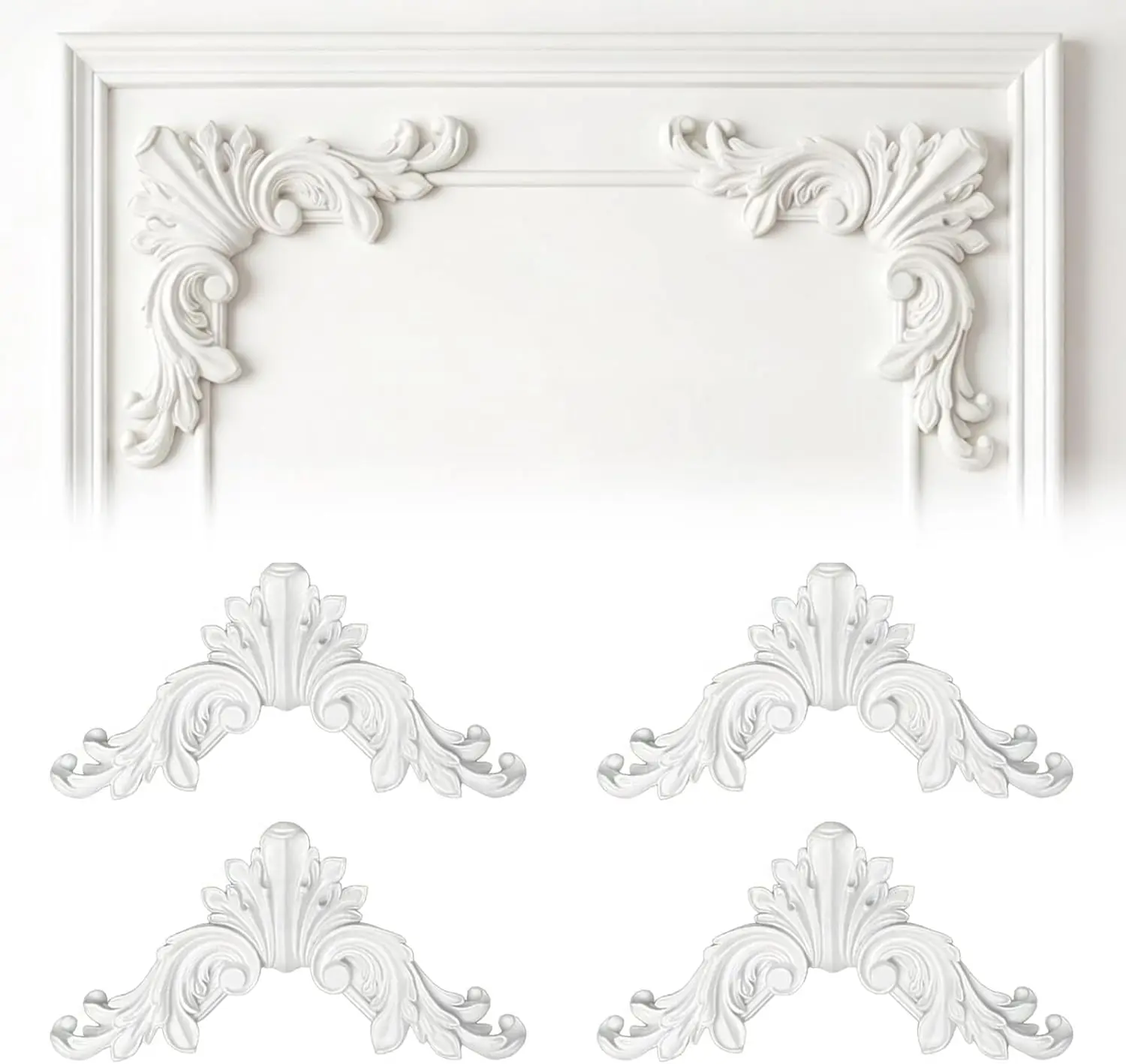 

PU Decorative Corner Molding French Style Furniture Wall Corner Applique Panel Wall Molding Kit for Wainscoting Cabinet Decor