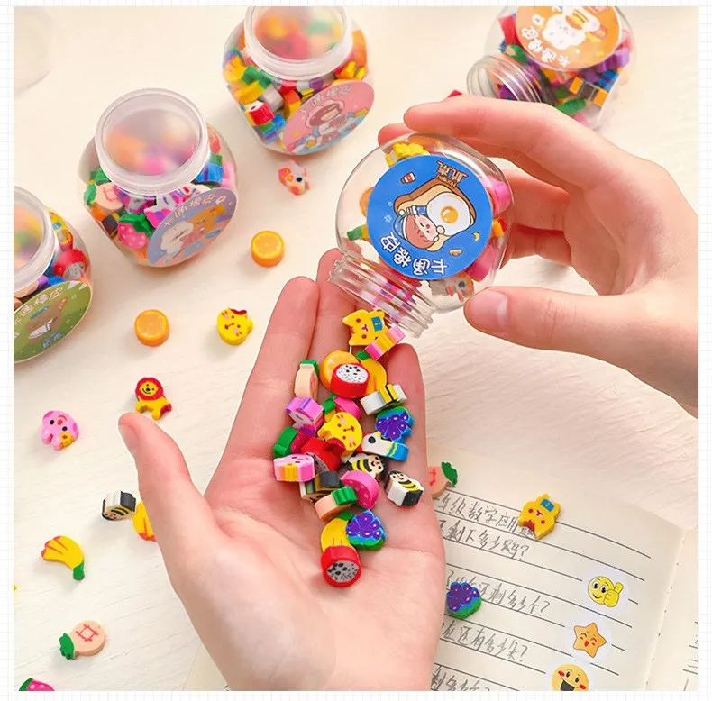 50/100 Stücke Bleistift Radiergummi Gummi Kawaii Tier Früchte Radiergummis Grundschüler Preise Werbegeschenk Schreibwaren Für Kinder – Detail 12