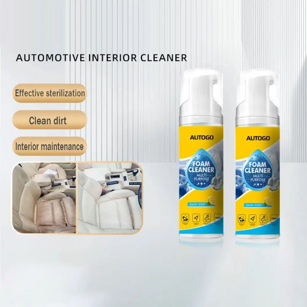 Effective 150ML Multipurpose Foam Cleaner Non-Rinse Foam Quick Clean Stain Remover With Sponge Rag Leather Cleaner Leather Seats