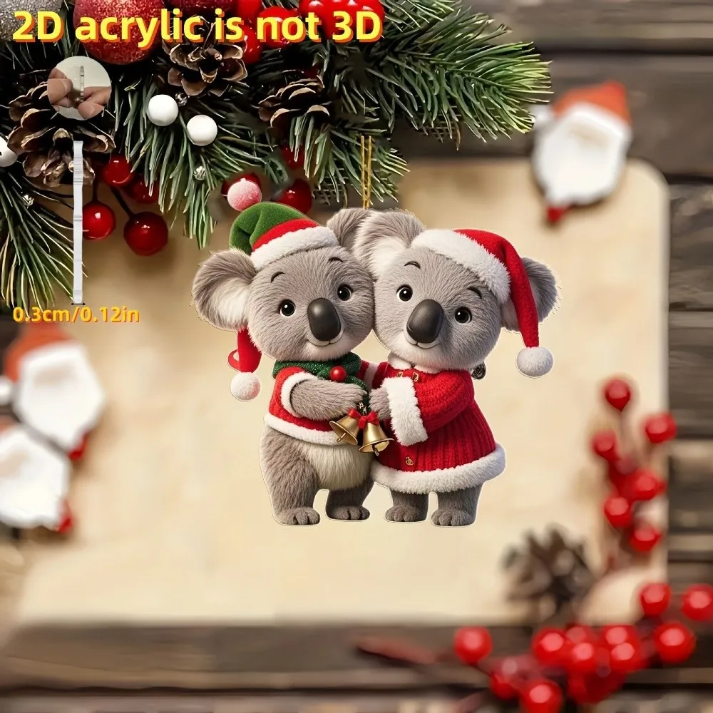 2D Flat Design Acrylic Animal Pendants Exquisite Craftsmanship Vibrant Colors Car Key Decorations Festive Cute