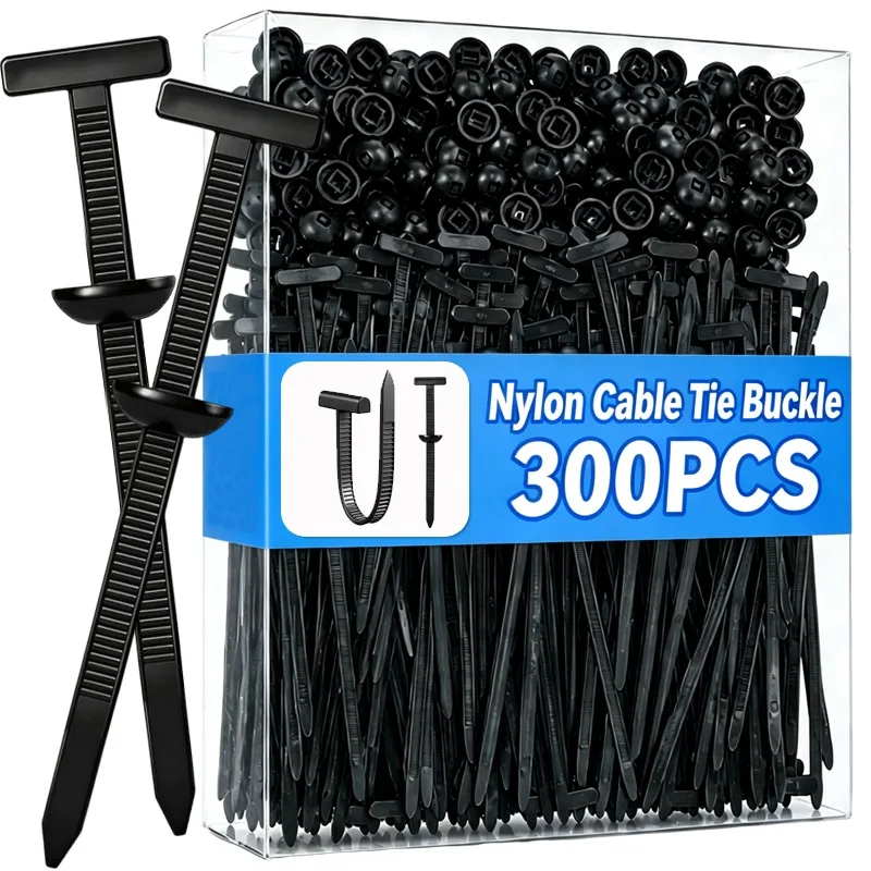 300 Set di Fascette Autobloccanti in Nylon con Fibbia Universale, Cinghia di Fissaggio Resistente con Pulsante a Scatto, Fascette in Plastica per Parafanghi Auto, Baule, Protezione Motore, Clip per