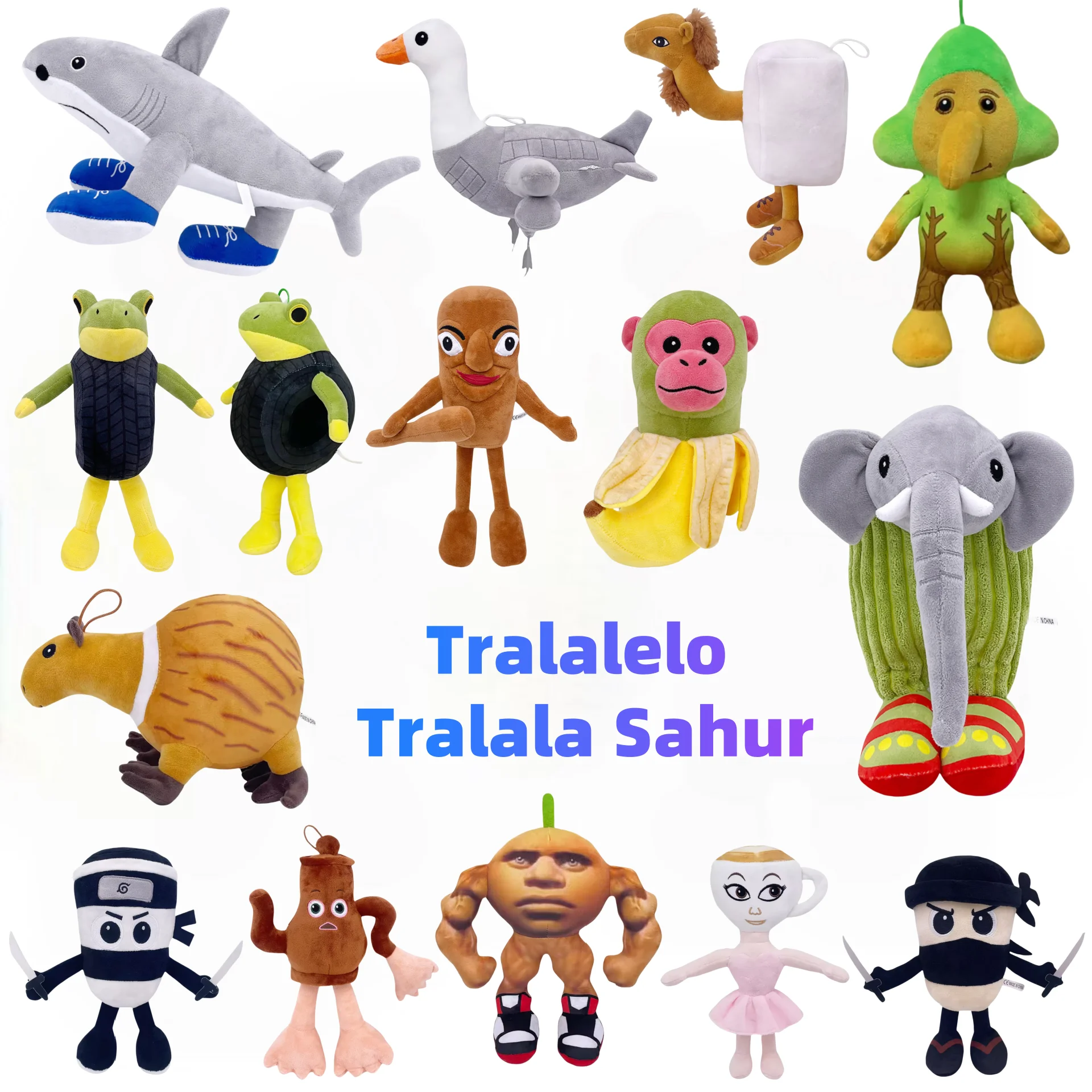 Новая популярная плюшевая кукла Tralalelo Tralala Tungtungtung Italian Brainrot Al Tralalero Tralala, мягкая подушка, игрушки на заказ