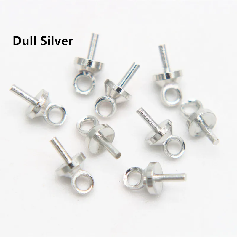 50-100pcs 3/4/5/6/8mm Brass Eye Pin Pearl Pendant Charm Connector Bail For  Diy Jewelry Making