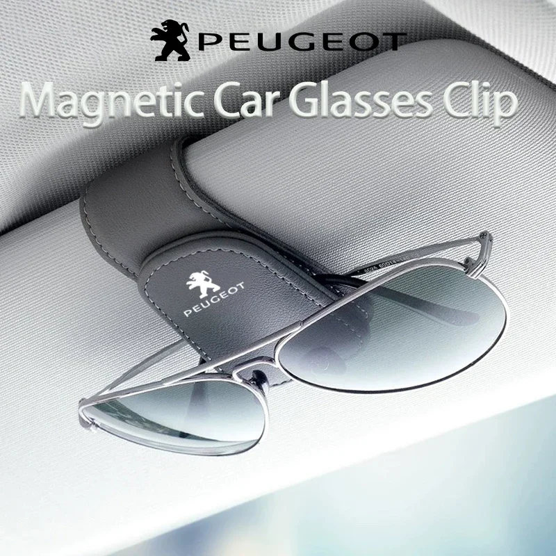 Car Sun Visor Glasses Clip Sunglasses Ticket Card Box For Peugeot 208 3008 308 207 508 607 106 406 407 307 206 301 408 5008 4008