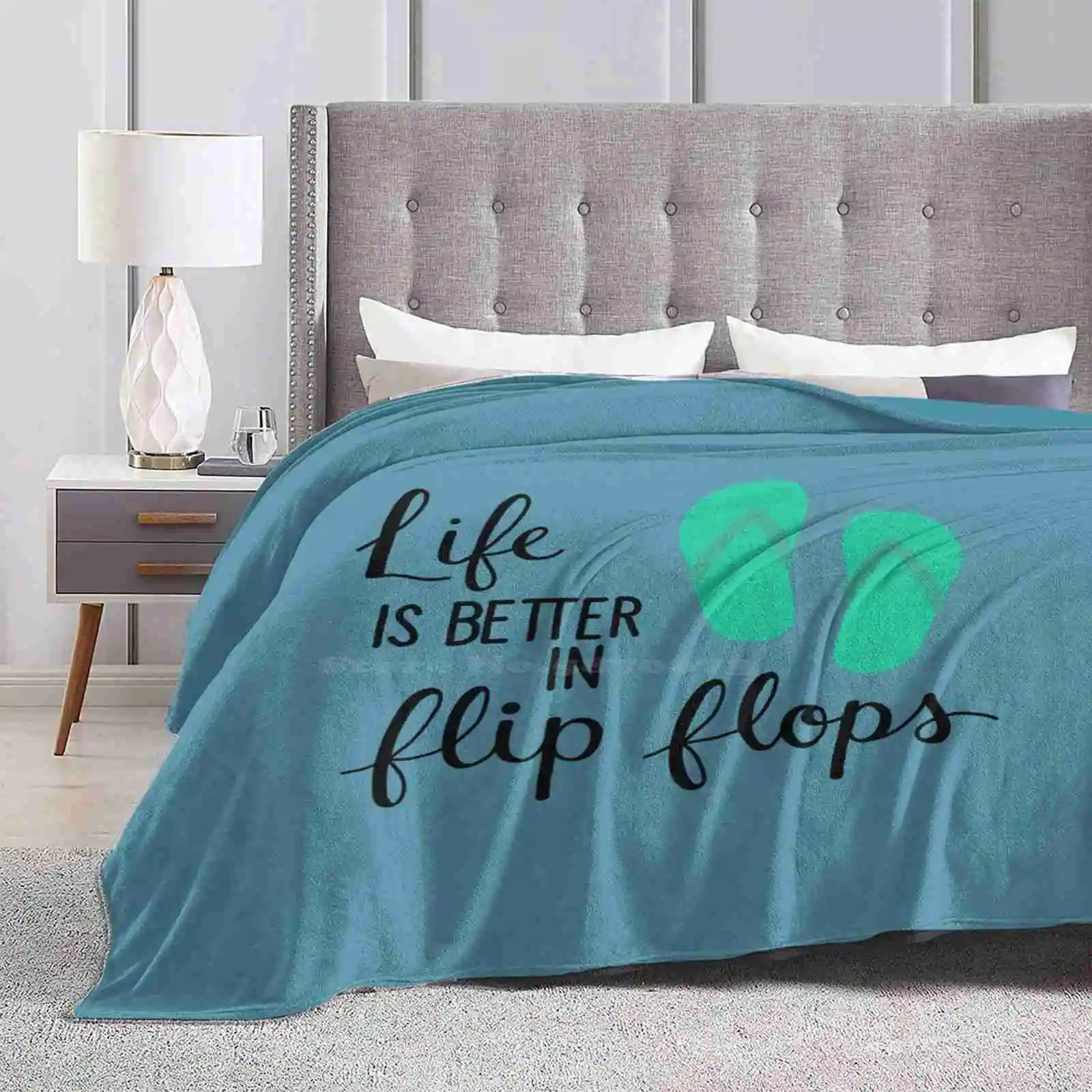 Life Is Better In Flip Flops Best Selling Room Household Flannel Blanket Madison Daly Art Life Is Better In Flip Flops Shoes