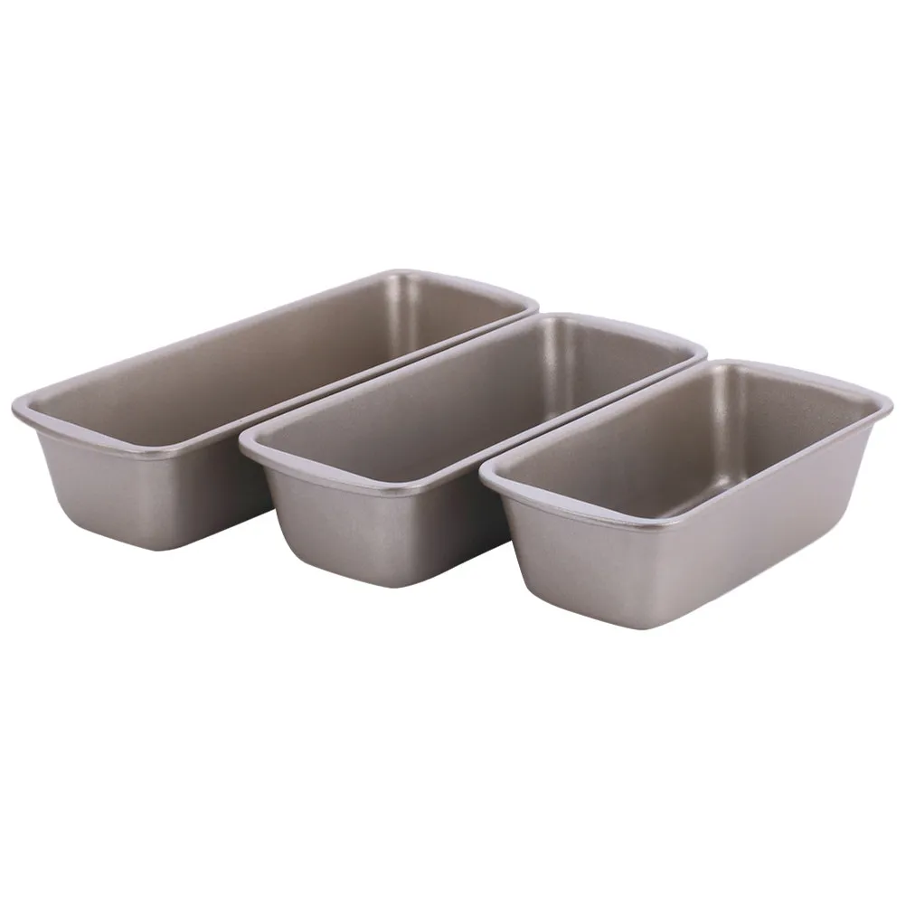 3Pcs Rectangular Carbon Steel Loaf Pan Nonstick Baking Bread Pan for Home Kitchen Professional Bakery Toast Sandwich Cake Making