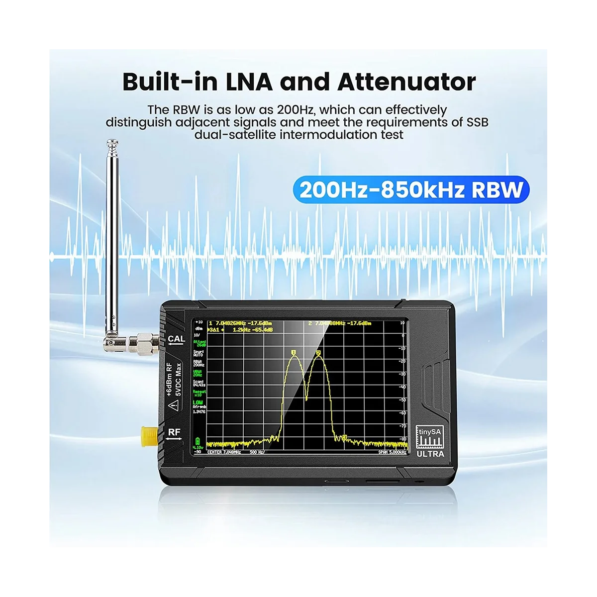 Tinysa Ultra 4Inch Spectrum Analyzer Handheld TINY SA Frequency Analyzer 100kHz-5.3GHz add 32GB Card Network Internal Lan Tester