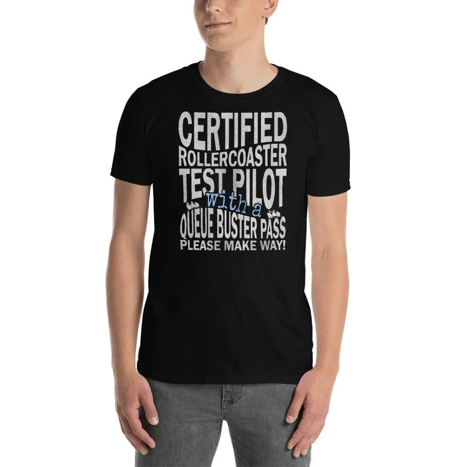 Funny Roller Coaster Test Pilot T Shirt Theme Park Enthusiast  vintage Washed graphic designer clothes Stylish