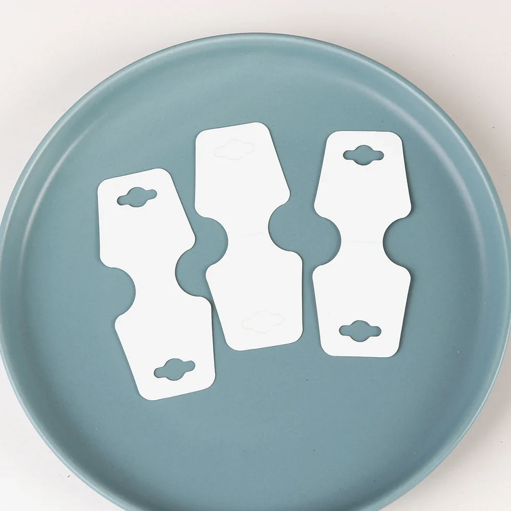 

50 Pcs 4x9cm White Necklace Earrings Jewelry Display Cards Wholesale Packaging With Or Without Bags Business Suppliers Foldable