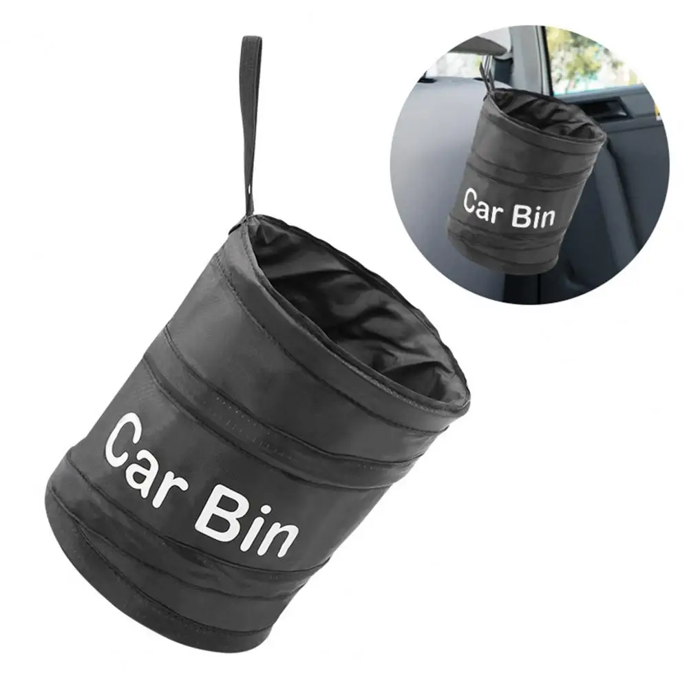 

Car Trash Can Foldable Car Garbage Bin with Fastener Tape Large Capacity Waste Bin Easy Installation Collapsible Rubbish Holder