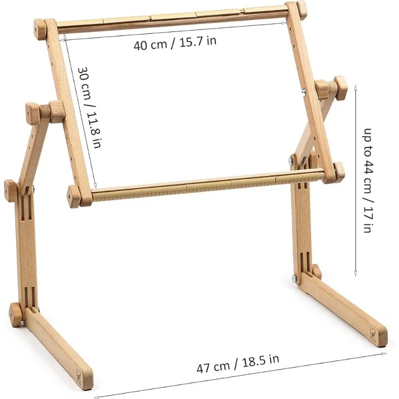قابل للتعديل نسيج الإطار حامل حر اليدين ل عبر غرزة التطريز التطريز الجدول اللفة خشب الزان العضوي 30x40