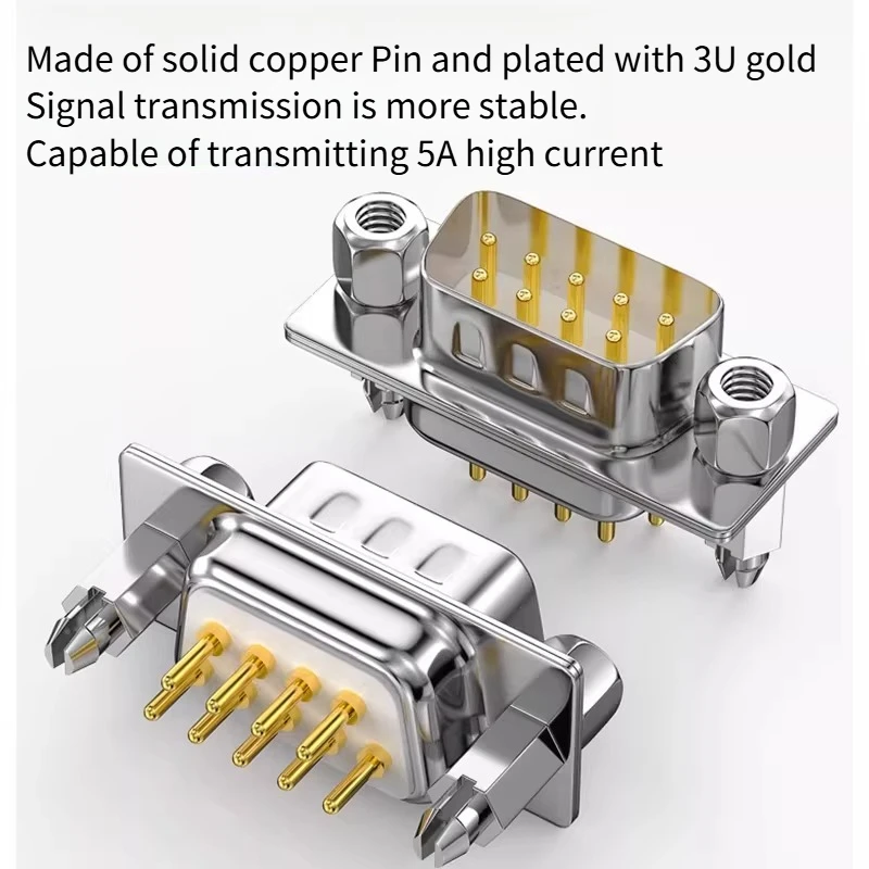 DB9 DB15 DB25 DB26 DB37 Direct Insertion Solder Panel Socket Solid Pin DP 9/25/26/37 Pin Male Female PCB Plug Welding Connector