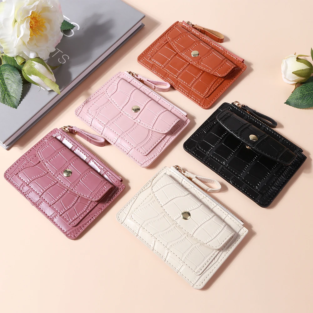 Women Simple Card Bag Multi-Slot Fashion Short Wallet Solid Color Casual Money Wallet Daily Bag for Ladies
