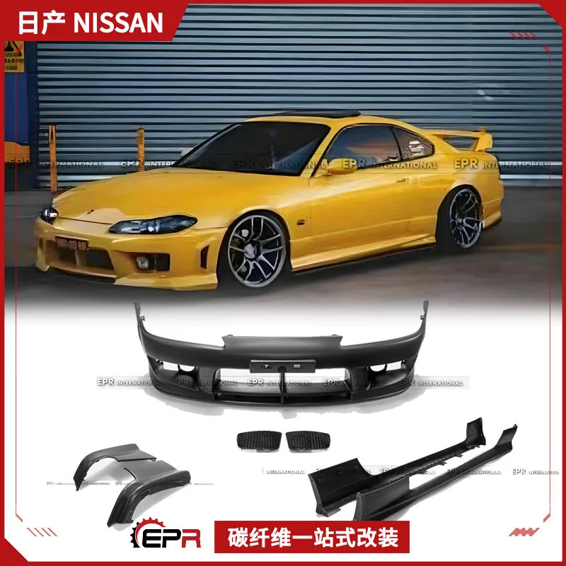 

Подходит для Nissan S15 Spec R, передняя планка, боковая юбка, задняя обертка, угол, пластиковый материал из полипропилена, большая объемная модификация и замена