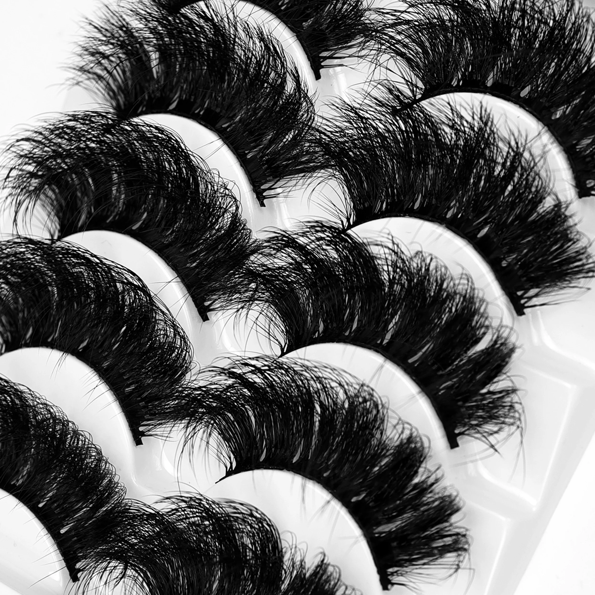 5 Pairs Faux Mink Lashes Dramatic Thick Long Fluffy Volume False Eyelashes Eyelash Extensions For Party Daily Makeup