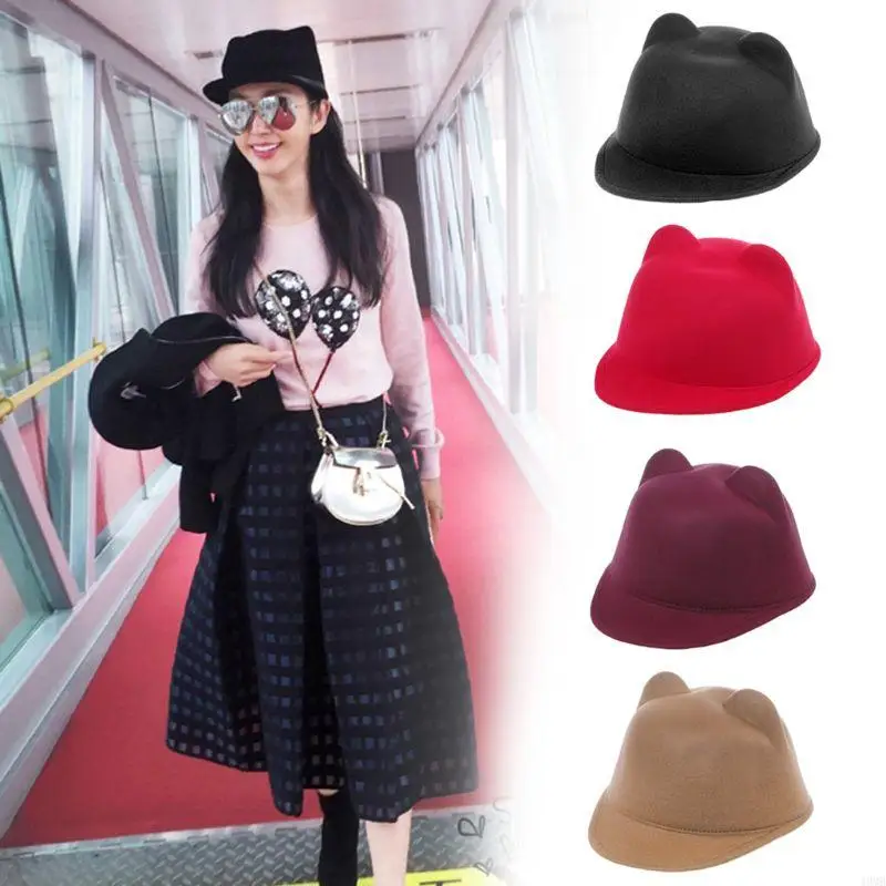 49mb New Winter Women Girl Wool Devil Gat Gatty Lindo para Ears Bowler