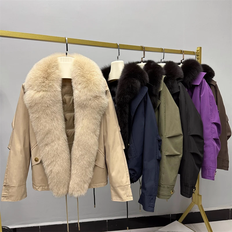 معطف نسائي جديد لشتاء 2025 من فرو الثعلب وياقة كبيرة من الفرو معطف y2k عالي الجودة موضة عالية الشارع سميكة للدفء فطيرة التغلب #1