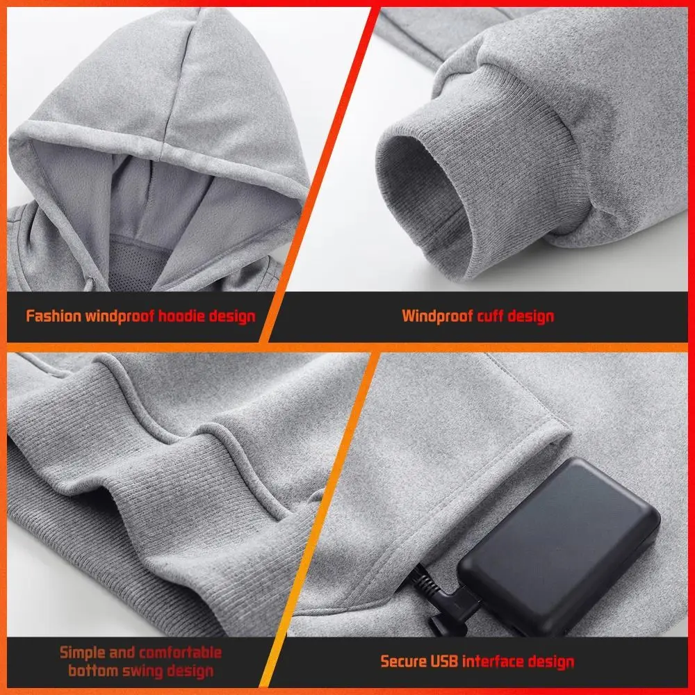 

Толстовки с USB-подогревом, легкие, сохраняющие тепло, электрические пуховики, моющиеся, 5 зон нагрева, толстовка с подогревом, пальто для спорта на открытом воздухе