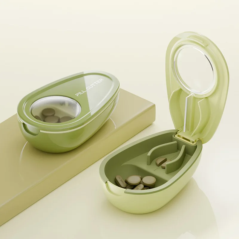 

Travel Pill Cutter Small Medicine Tablet Cutter with Storage Compartment Box Medicine Organizer For Elder Easy to Carry