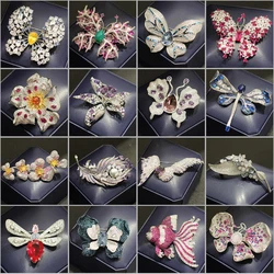 New Elegant High-end Micro Inlaid Zircon Colorful Butterfly Dragonfly Brooches Light Luxury Corsage Accessories Pin for Women