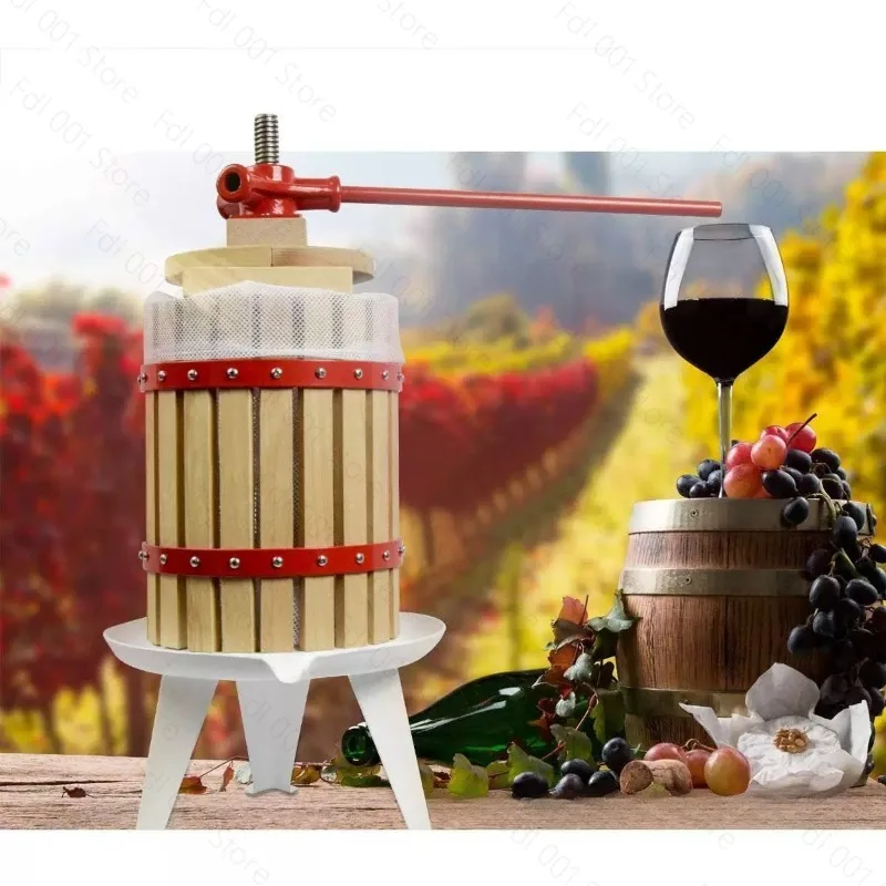 6L 1.6 Gallon Manual Basket Fruit Press Apple Grape Wine Press for Home Winemaking
