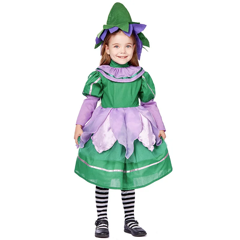 

Child Cosplay Elf Princess Fairy Costume For Halloween Fancy Dress