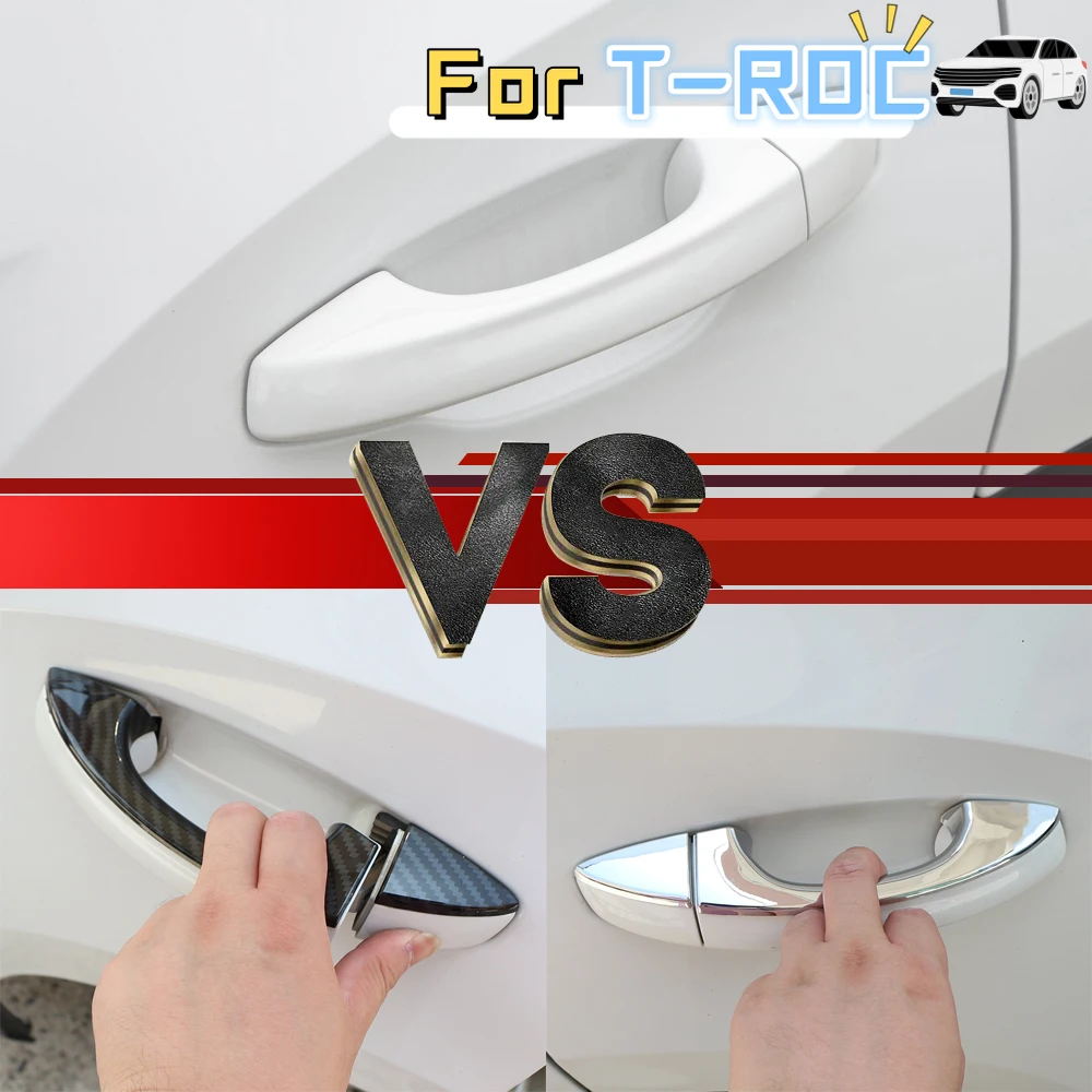 

Car Side Exdoor Handle Cover for VW Volkswagen T ROC TROC T-ROC 2017 2018 2019-2023 ABS Chrome Trim Sticker Styling Accessories