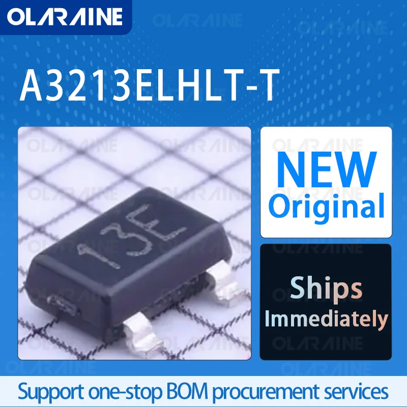 

5/10/100Pcs A3213ELHLT-T SOT-23-3 original ic chip Board interface Hall effect/magnetic sensor RoHS Current 309 uA Voltage 3 V