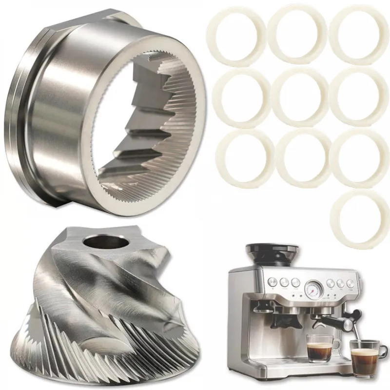 Stainless Steel Conical Burr Set with 10pcs Wool Felt Seal Gasket Fit Breville Sage 870/876/887/860/820/840 Coffee Grinder view 6