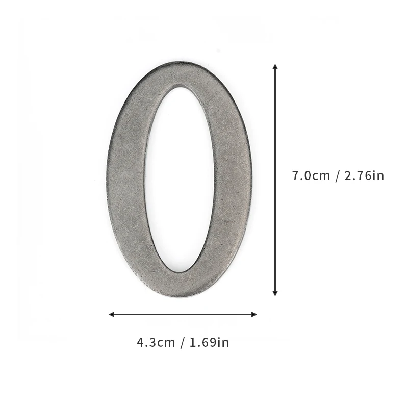 Silberne Metalltürnummer mit Magneten, 7 x 4 cm, Hausnummer, Wohnungstürnummer für Outdoor, Hotel, Zuhause, Briefkastenetikett – Detail 7