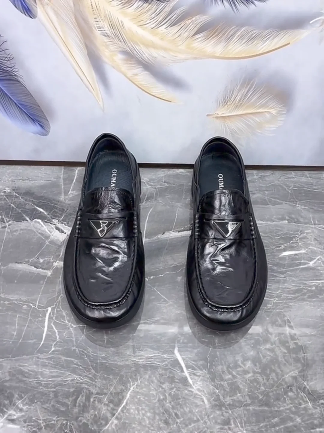 

New 18159 Men's Casual Comfortable Pure Leather Shoes High Quality Fashionable Versatile Business European Style Elegant Hand...