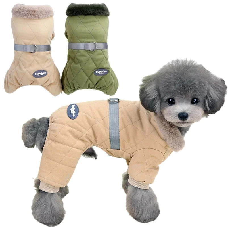 

Winter Small Dogs Jumpsuit Clothing Warm Pet Jacket Coat French Bulldog Chihuahua Pug Outfit Yorkies Costumes Dog Accessories