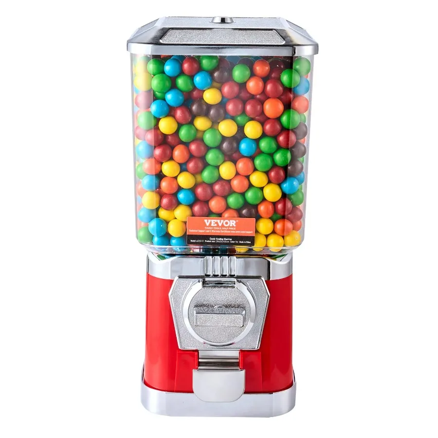 

17H Gumball Machine Торговый банк для монет Винтажный диспенсер для конфет ПК Красный